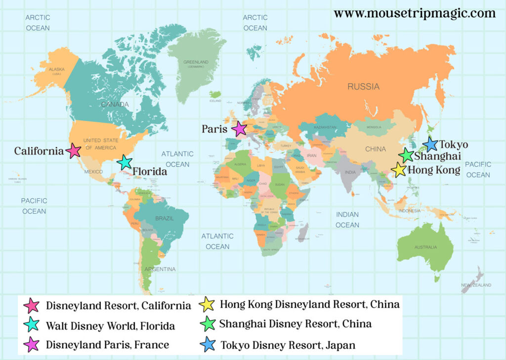Disney Parks Around the World Map